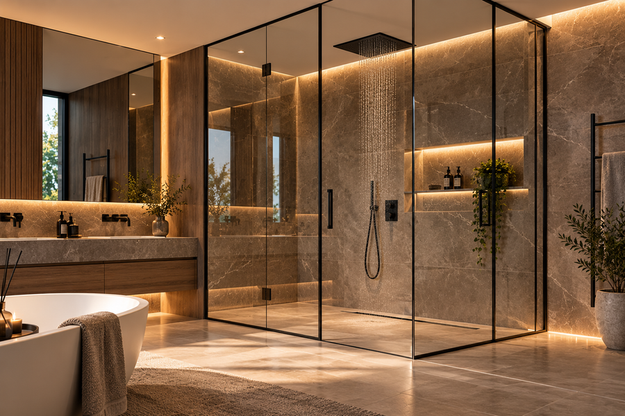 Walk-in wetroom screen